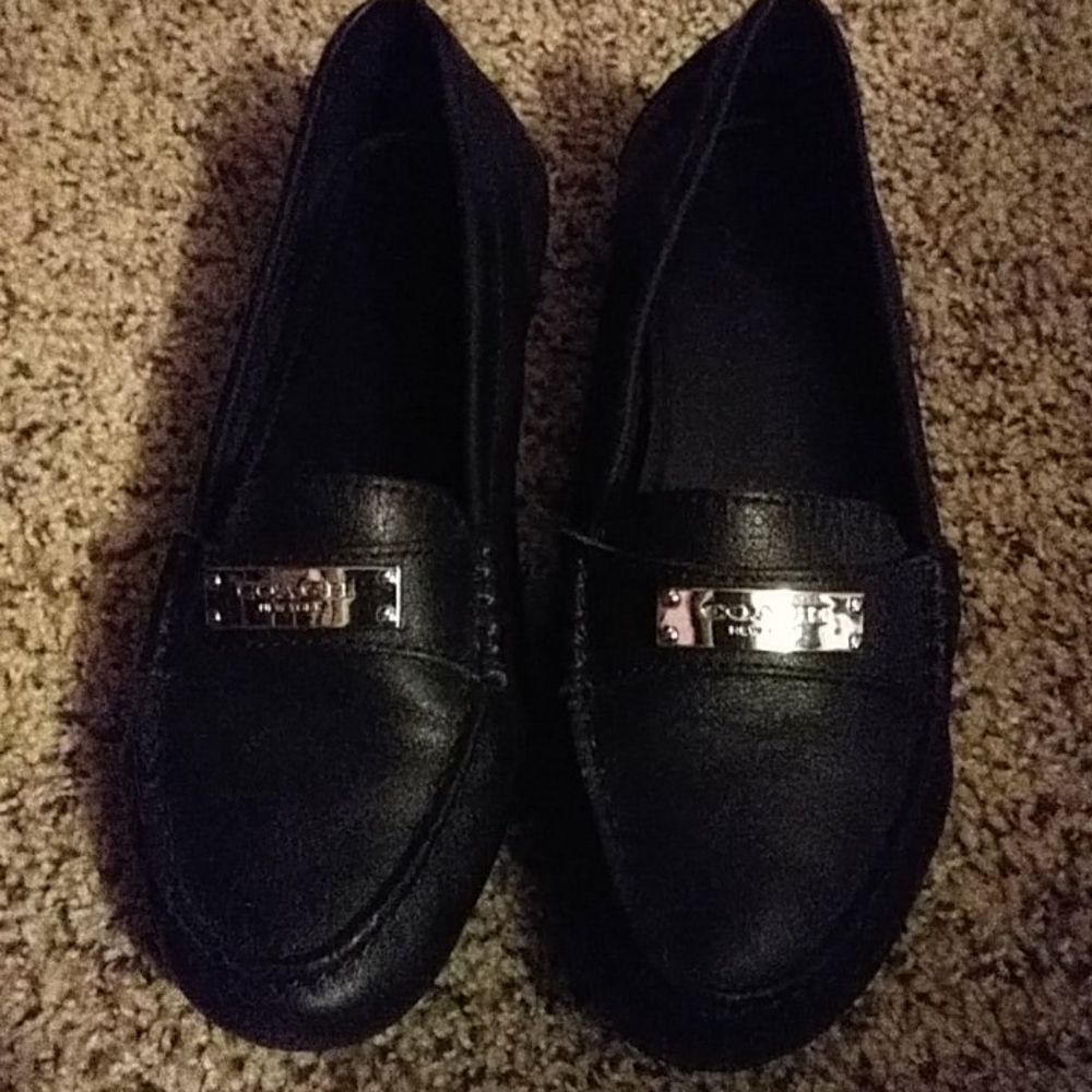 Womens Coach Loafers size 6 black leather